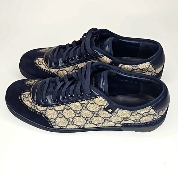 Authentic GUCCI Monogram Supreme Sneakers Men's size 10.5 Sneakers - Picture 7 of 16